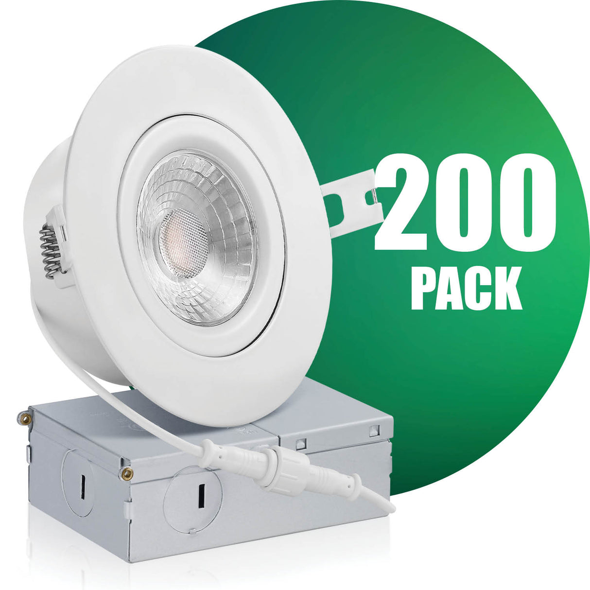 QPlus Lampe LED encastrable à cardan hermétique de 10,2 cm avec boîte de jonction en métal, espace étroit, 10 W, 750 lm, CCT unique, intensité variable, certifié Energy Star, répertorié ETL, classé IC, emplacement humide, garantie de 5 ans