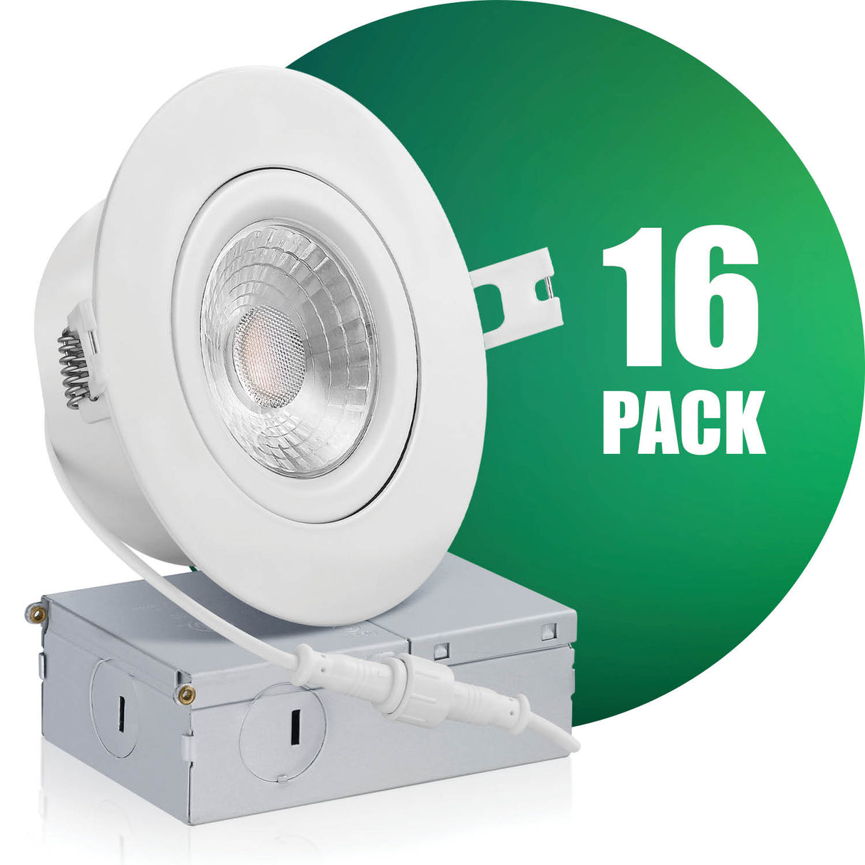 QPlus Lampe LED encastrable à cardan hermétique de 10,2 cm avec boîte de jonction en métal, espace étroit, 10 W, 750 lm, CCT unique, intensité variable, certifié Energy Star, répertorié ETL, classé IC, emplacement humide, garantie de 5 ans