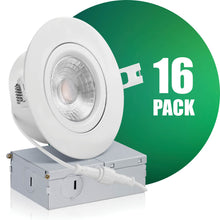 Charger l&#39;image dans la galerie, QPlus LED Recessed/Rotatable Airtight Gimbal Pot Light, Narrow Gap, 4 Inch, 10W, 750LM, Single CCT with The Metal Junction Box, Beam Angle 40°, Dimmable, Energy Star Certified, ETL Listed, IC-Rated, Damp Location, 5 Year Warranty
