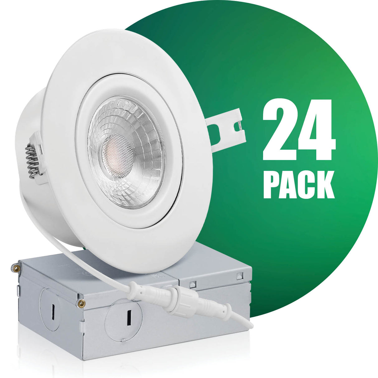 QPlus Lampe LED encastrable à cardan hermétique de 10,2 cm avec boîte de jonction en métal, espace étroit, 10 W, 750 lm, CCT unique, intensité variable, certifié Energy Star, répertorié ETL, classé IC, emplacement humide, garantie de 5 ans