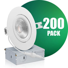 Load image into Gallery viewer, QPlus LED Recessed/Rotatable Gimbal Pot Light, Narrow Gap, 4 Inch, 10W, 750LM, Single CCT with The Metal Junction Box, Beam Angle 40°, Dimmable, Energy Star Certified, ETL Listed, IC-Rated,  Damp Location, 5 Year Warranty