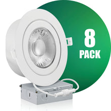 Charger l&#39;image dans la galerie, QPlus LED Recessed/Rotatable Airtight Gimbal Pot Light, 6 Inch, 13W, 1050LM, Single CCT with The Metal Junction Box, Beam Angle 40°, Dimmable, Energy Star Certified, ETL Listed, IC-Rated, Damp Location, 5 Year Warranty