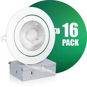 6 Inch Recessed LED Lighting, Gimbal, Single CCT