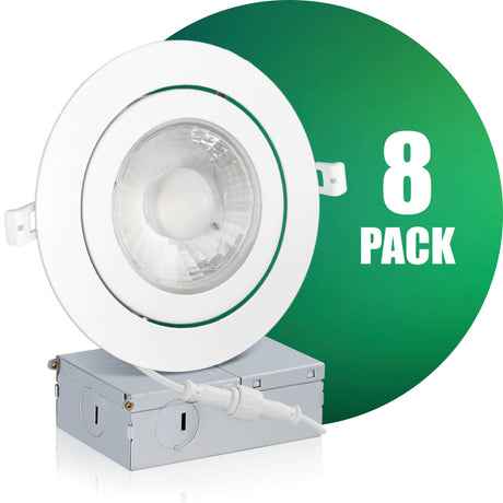 6 Inch Recessed LED Lighting, Gimbal, Single CCT