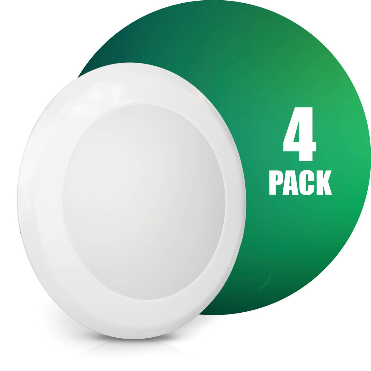 QPlus Plafonnier LED rond à intensité variable de 7,5 pouces, 15 W/1 050 lumens 