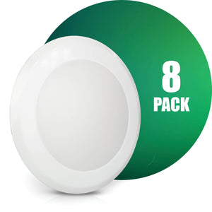 QPlus Plafonnier LED rond à intensité variable de 7,5 pouces, 15 W/1 050 lumens 