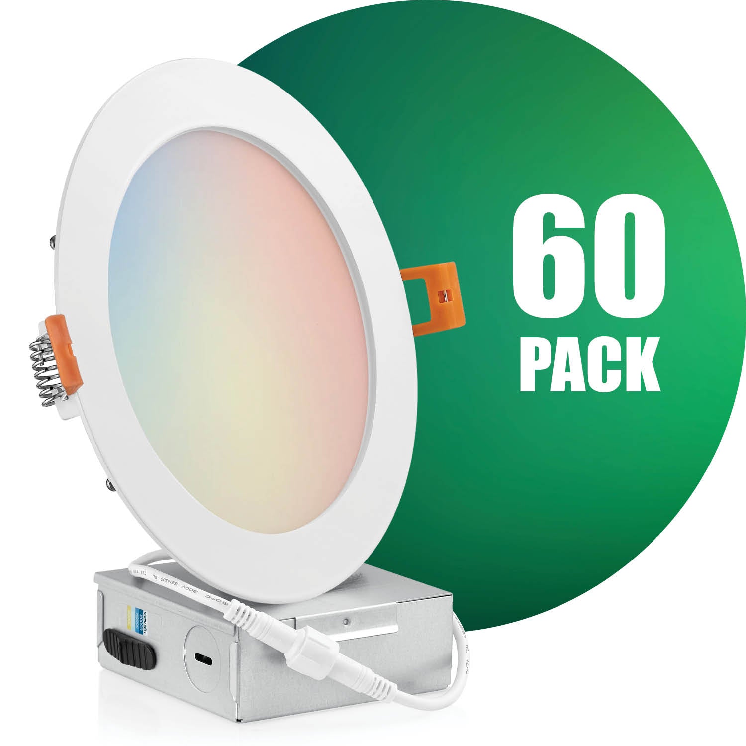 Commercial Electric Ultra Slim 6" Recessed LED Kit – 4-Pack, Color Selectable (2700K-5000K)