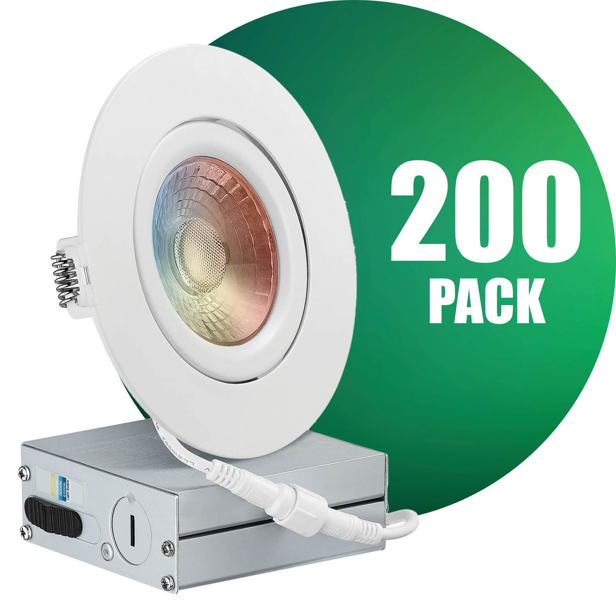 4 Inch Narrow Gap Recessed LED Lighting, Gimbal, 4CCT Color Selectable from Wall Switch, Wet Rated