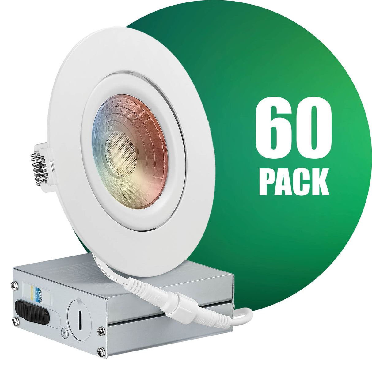 4 Inch Narrow Gap Recessed LED Lighting, Gimbal, 4CCT Color Selectable from Wall Switch, Wet Rated