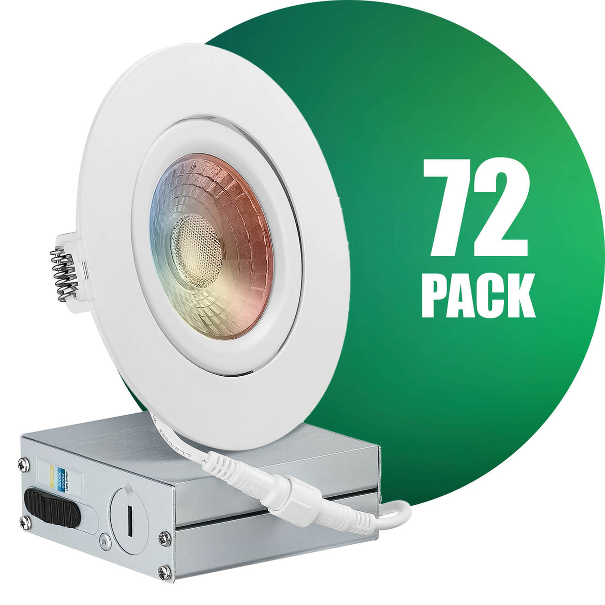 4 Inch Narrow Gap Recessed LED Lighting, Gimbal, 4CCT Color Selectable from Wall Switch, Wet Rated
