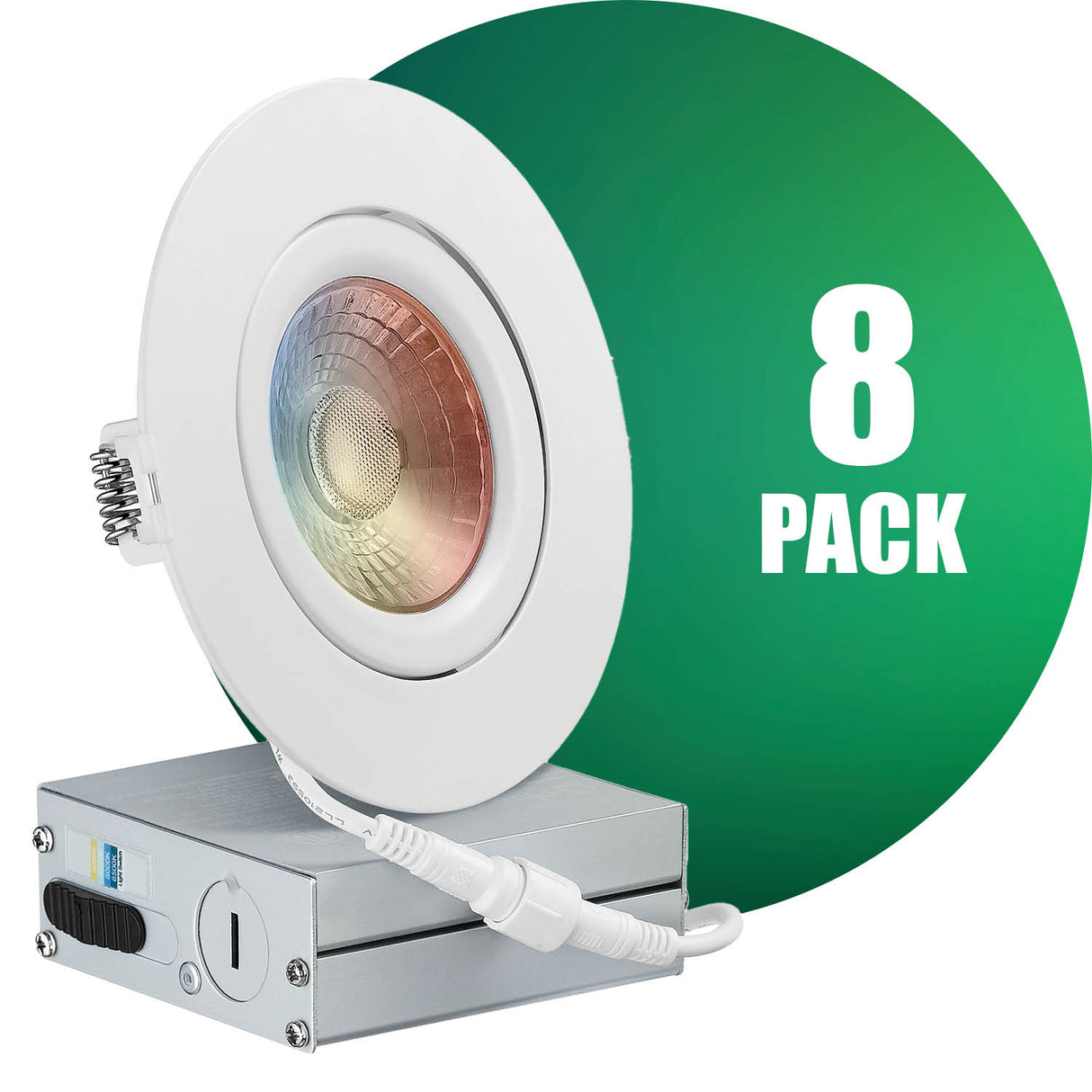 4 Inch Narrow Gap Recessed LED Lighting, Gimbal, 4CCT Color Selectable from Wall Switch, Wet Rated
