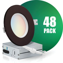 Charger l&#39;image dans la galerie, QPlus Lampe LED encastrable/mince hermétique 10,2 cm, ½ pouce, 10 W, 750 lm, 4 CS (3 000 K/4 000 K/5 000 K/6 500 K/interrupteur), angle de faisceau 140°, intensité variable, certifié Energy Star, listé ETL, classé IC, humide Emplacement, garantie de 5 ans 
