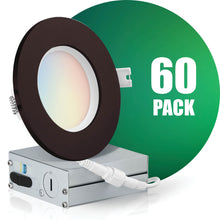 Charger l&#39;image dans la galerie, QPlus Lampe LED encastrable/mince hermétique 10,2 cm, ½ pouce, 10 W, 750 lm, 4 CS (3 000 K/4 000 K/5 000 K/6 500 K/interrupteur), angle de faisceau 140°, intensité variable, certifié Energy Star, listé ETL, classé IC, humide Emplacement, garantie de 5 ans 

