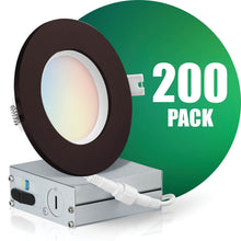 Charger l&#39;image dans la galerie, QPlus Lampe LED encastrable/mince hermétique 10,2 cm, ½ pouce, 10 W, 750 lm, 4 CS (3 000 K/4 000 K/5 000 K/6 500 K/interrupteur), angle de faisceau 140°, intensité variable, certifié Energy Star, listé ETL, classé IC, humide Emplacement, garantie de 5 ans 
