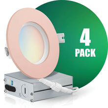 Charger l&#39;image dans la galerie, QPlus Lampe LED encastrable/mince hermétique 10,2 cm, ½ pouce, 10 W, 750 lm, 4 CS (3 000 K/4 000 K/5 000 K/6 500 K/interrupteur), angle de faisceau 140°, intensité variable, certifié Energy Star, listé ETL, classé IC, humide Emplacement, garantie de 5 ans 
