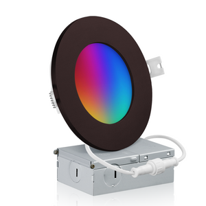 4 Inch Smart Recessed LED Lighting, Slim, WiFi-No Hub, RGB 16 Million Colors & Tunable White (2700K-6500K), Wet Rated, Works with Alexa & Google Assistant