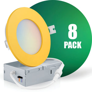4 Inch Recessed LED Lighting, Slim, 5CCT Color Selectable, Wet Rated with EZ (4 port) Connector
