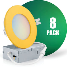 Load image into Gallery viewer, QPlus LED Recessed/Slim Airtight Pot Light, Wet Rated, 4 Inch, 9W, 750LM, 5CCT(2700K/3000K/3500/4000K/5000K) w Metal Junction Box, Beam Angle 140°, EZ (4 port) Connector, Dimmable, Energy Star Certified, ETL Listed, IC-Rated, Damp Location, 5 Yr Warranty