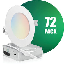 Charger l&#39;image dans la galerie, QPlus LED Recessed/Slim Airtight Pot Light, Wet Rated, 4 Inch, 9W, 750LM, 5CCT(2700K/3000K/3500/4000K/5000K) w Metal Junction Box, Beam Angle 140°, EZ (4 port) Connector, Dimmable, Energy Star Certified, ETL Listed, IC-Rated, Damp Location, 5 Yr Warranty