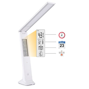 QPlus Rechargeable Elegant Slim Style LED Desk Light With Digital Display - 3 Brightness Levels