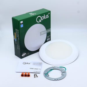 QPlus Plafonnier LED rond à intensité variable de 7,5 pouces, 15 W/1 050 lumens 