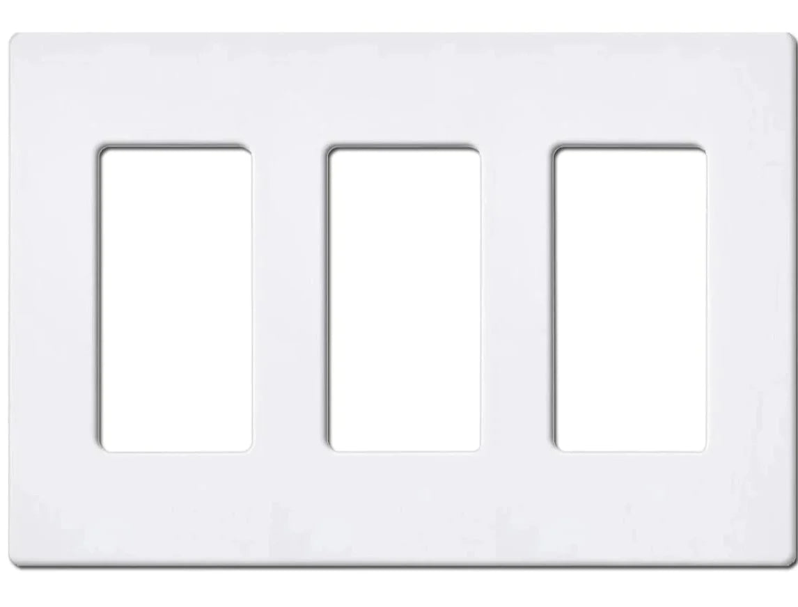 QPlus 1, 2, 3, 4 Gang Screwless Wall Plate, Standard Outlet Cover for Light Switch, Dimmer, GFCI and USB Receptacle for Residential and Commercial Use - White
