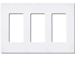 QPlus 1, 2, 3, 4 Gang Screwless Wall Plate, Standard Outlet Cover for Light Switch, Dimmer, GFCI and USB Receptacle for Residential and Commercial Use - White