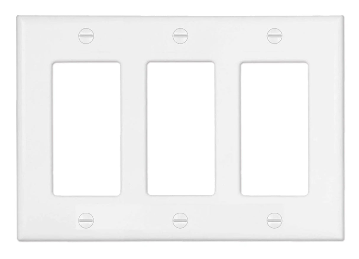 QPlus 1, 2, 3 gangs avec plaque murale à vis, couvercle de sortie standard pour interrupteur, variateur, GFCI et prise USB pour usage résidentiel et commercial