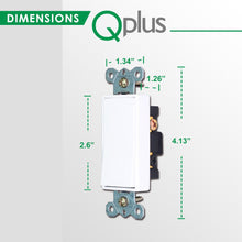 Charger l&#39;image dans la galerie, QPlus 3Way Universal Wall Switch with Wall Plate - cUL &amp; FCC Certified - QPlus Home - Brighten Your Life