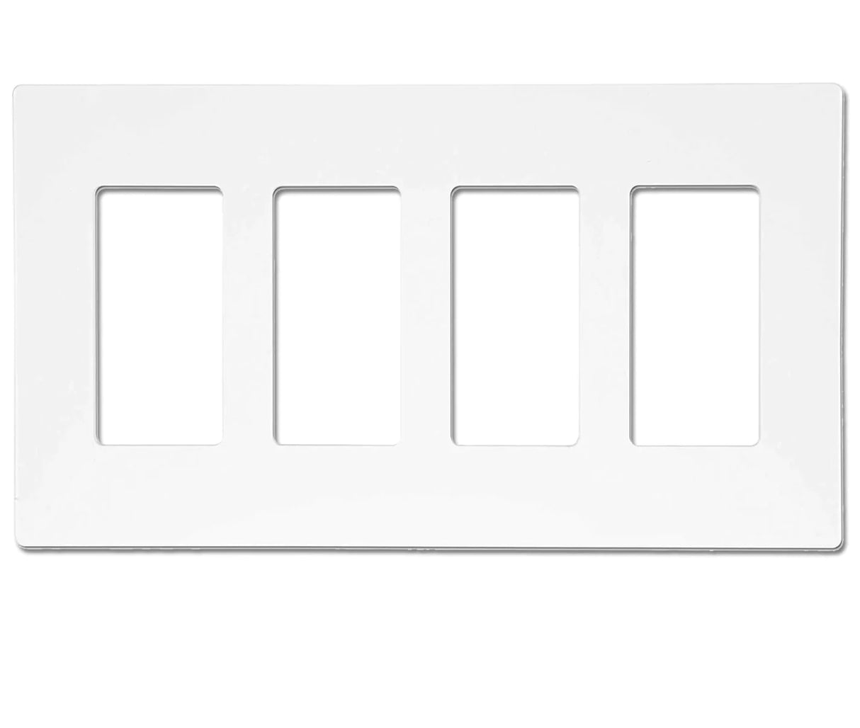 QPlus 1, 2, 3, 4 Gang Screwless Wall Plate, Standard Outlet Cover for Light Switch, Dimmer, GFCI and USB Receptacle for Residential and Commercial Use - White