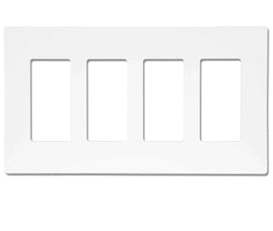 QPlus 1, 2, 3, 4 Gang Screwless Wall Plate, Standard Outlet Cover for Light Switch, Dimmer, GFCI and USB Receptacle for Residential and Commercial Use - White