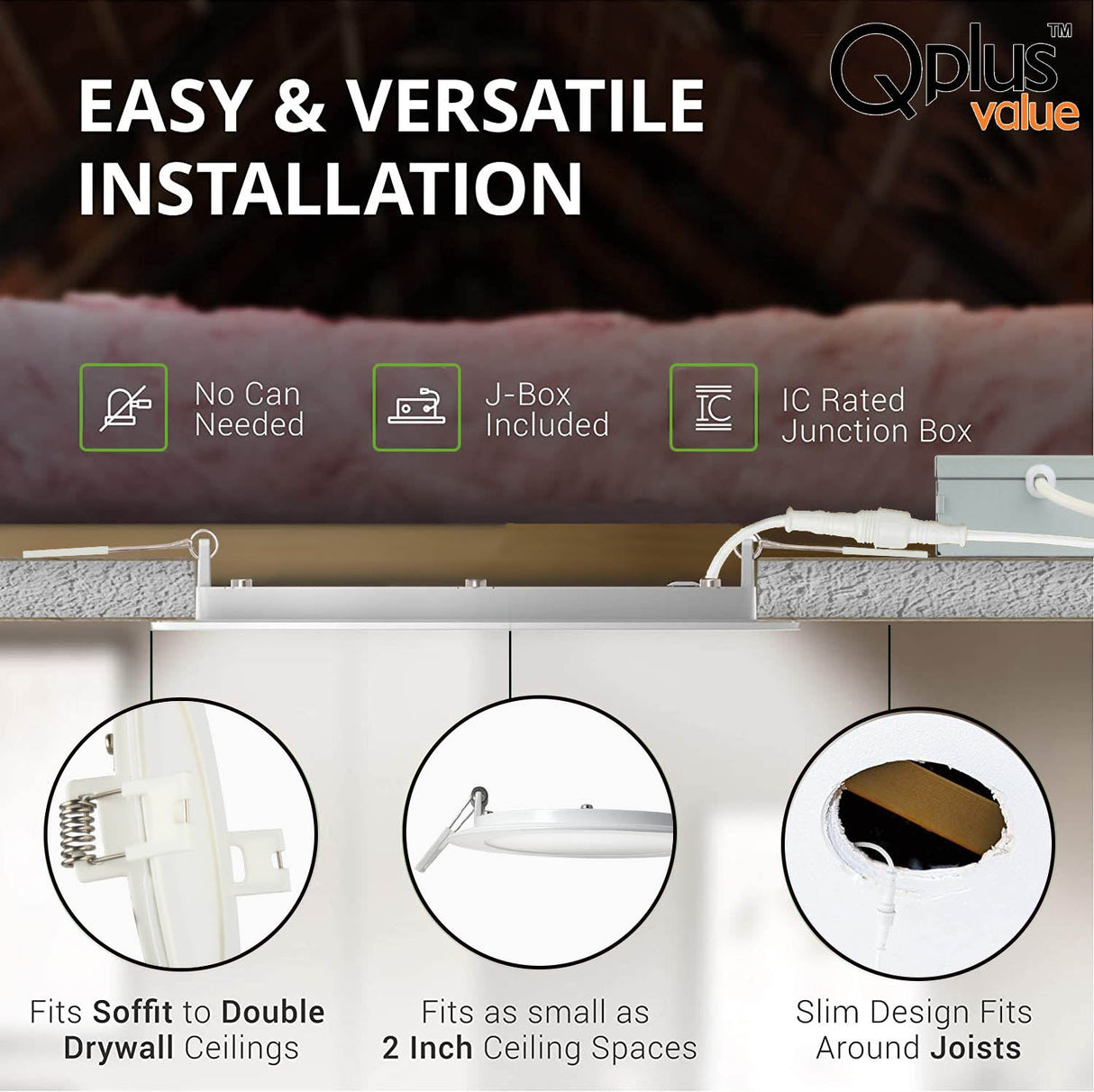 4 Inch Recessed LED Lighting, Slim, 5CCT Color Selectable, Wet Rated with EZ (4 port) Connector
