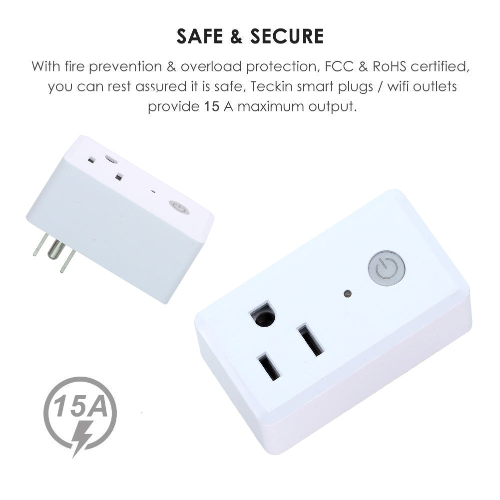 QPlus Smart Plug Socket (WiFi - No Hub) Alexa and Google Voice Control, App Control, Timer Function, FCC and cUL Certified